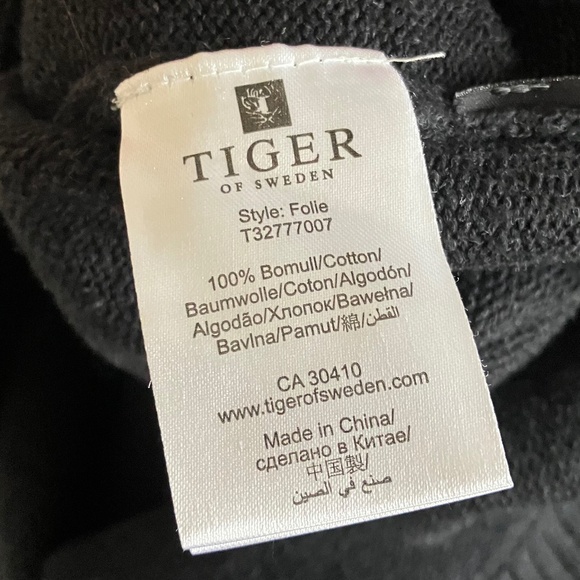 Tiger of Sweden Black Sweater with Shawl Collar - Size M - Picture 9 of 9